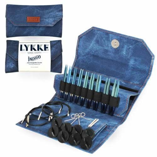 Interchangeable needles LYKKE - 3.5" Indigo - Blue Denim - Les Laines Biscotte Yarns
