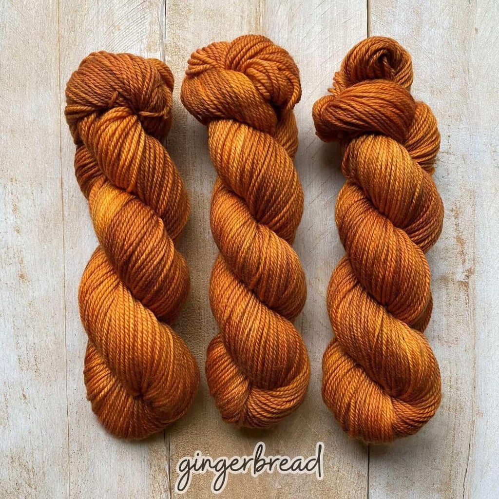 Hand-dyed yarn MERINO WORSTED GINGERBREAD