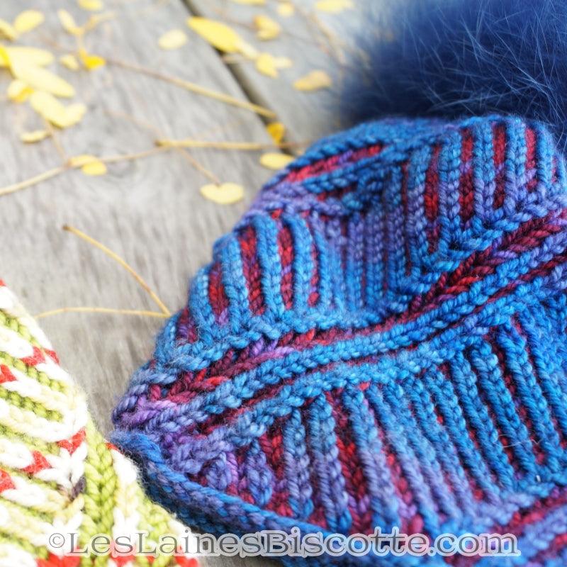 Comment tricoter le point brioche en deux couleurs et circulaire - Les Laines Biscotte Yarns