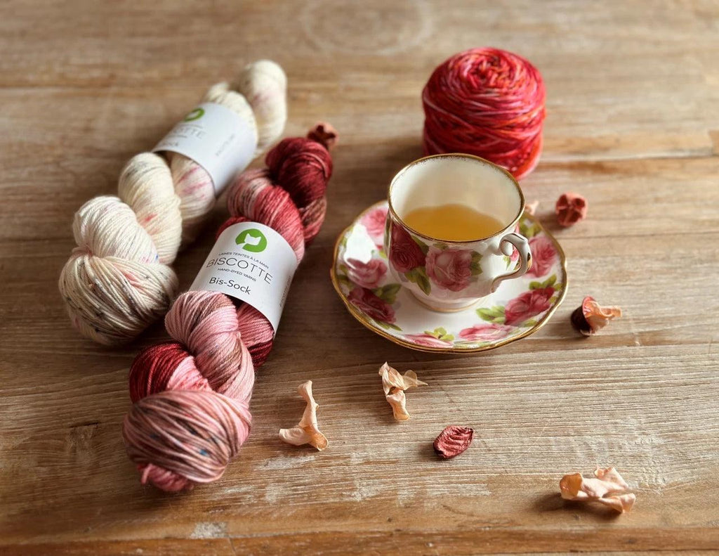 Valentine inspired collection of yarn, patterns & more - Les Laines Biscotte Yarns