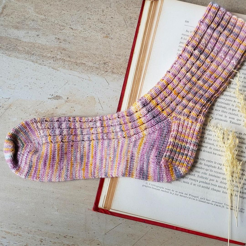 A Hole Lotta Ribs Socks | Knitting kit - Les Laines Biscotte Yarns