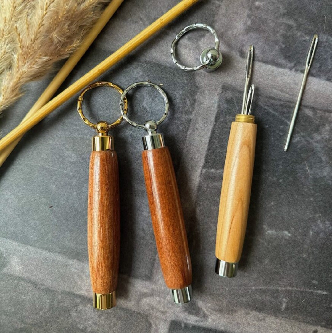 wooden needle holders