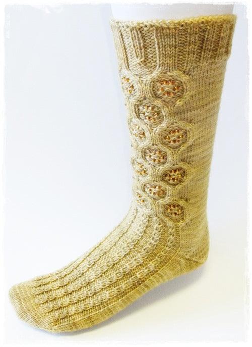 Sock pattern Miel - Les Laines Biscotte Yarns