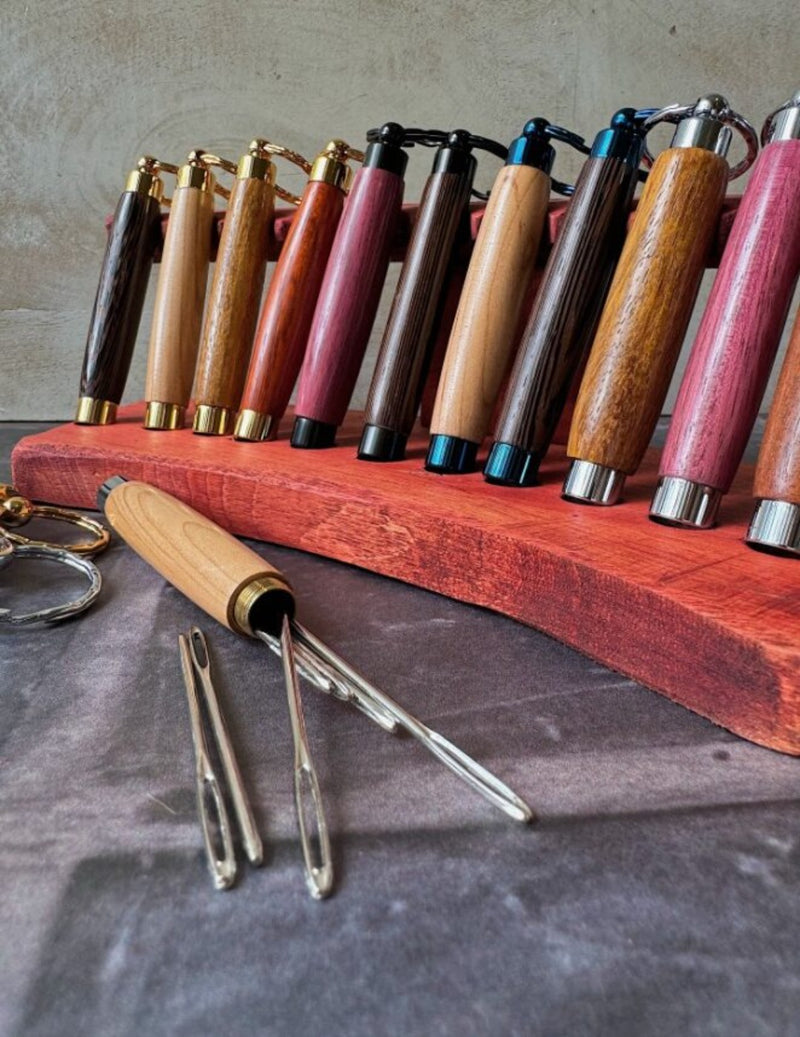 wooden needle holders