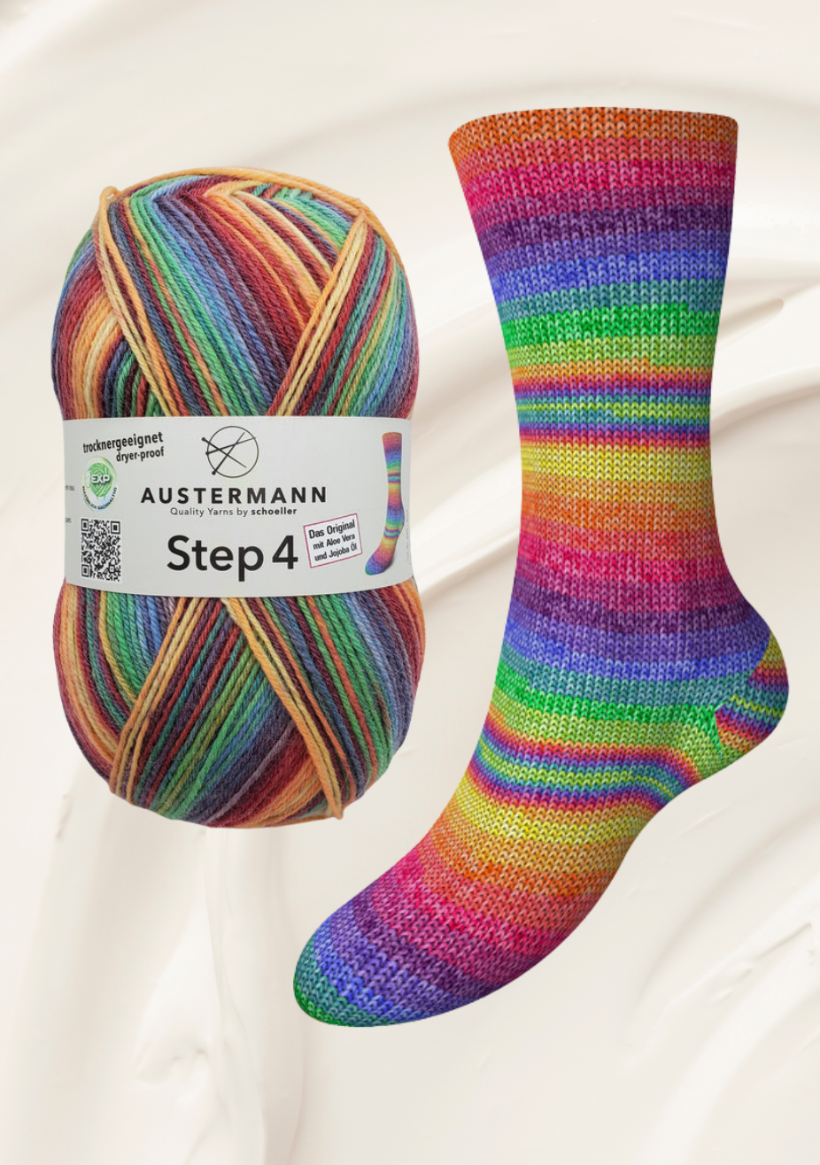 Austermann Step 4 Sock Yarn with Aloe Vera and Jojoba