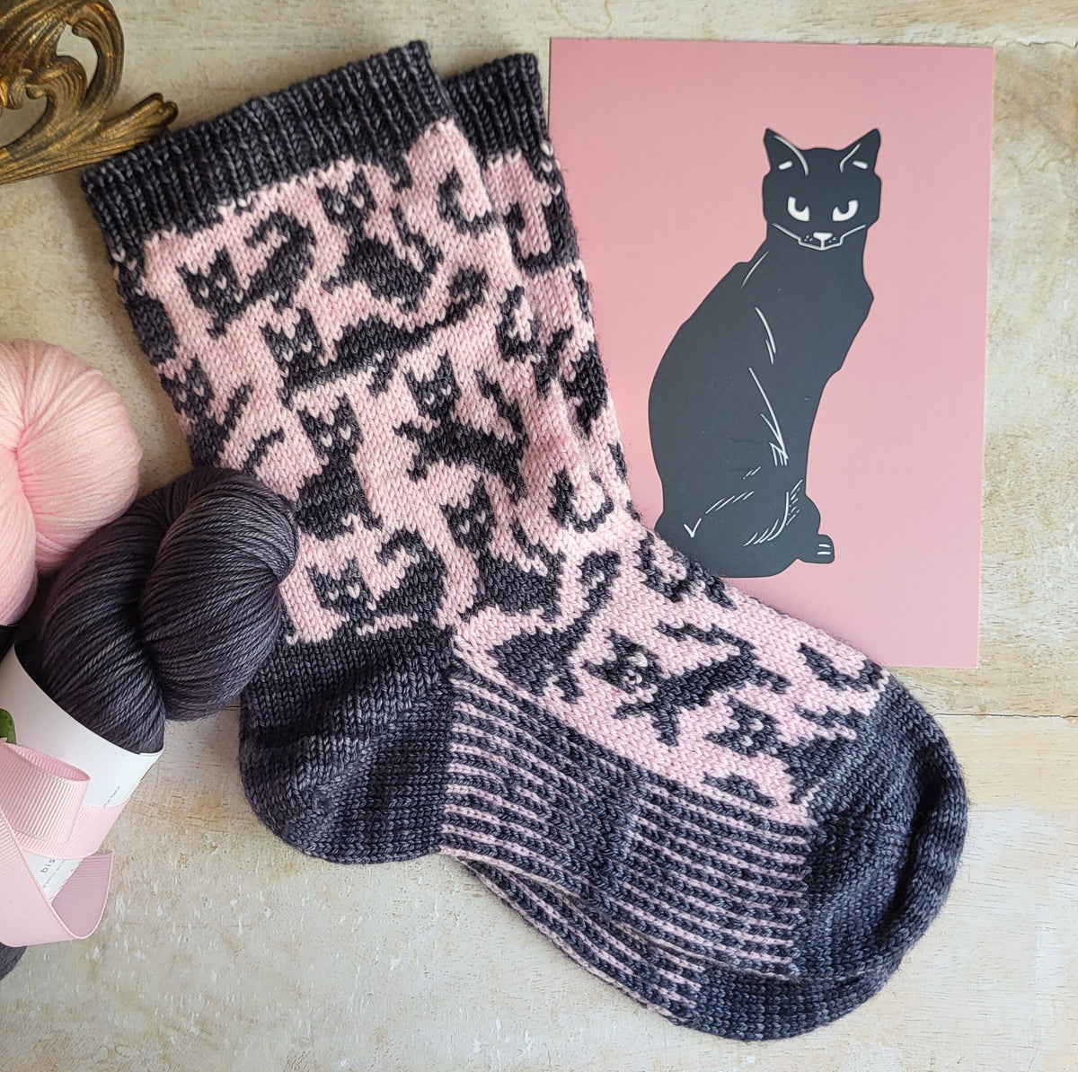 Chat-astrophe Socks | Knitting pattern and Optional kit