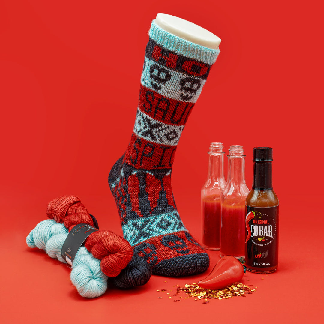 Fou des Sauces Cobar Socks | Knitting Pattern and Optional Limited-Edition Kits