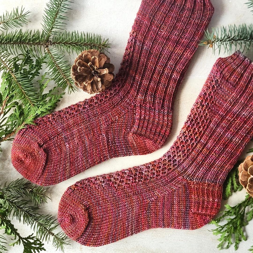 Vigne Vierge Socks | knitting pattern and knitting kits - Les Laines Biscotte Yarns