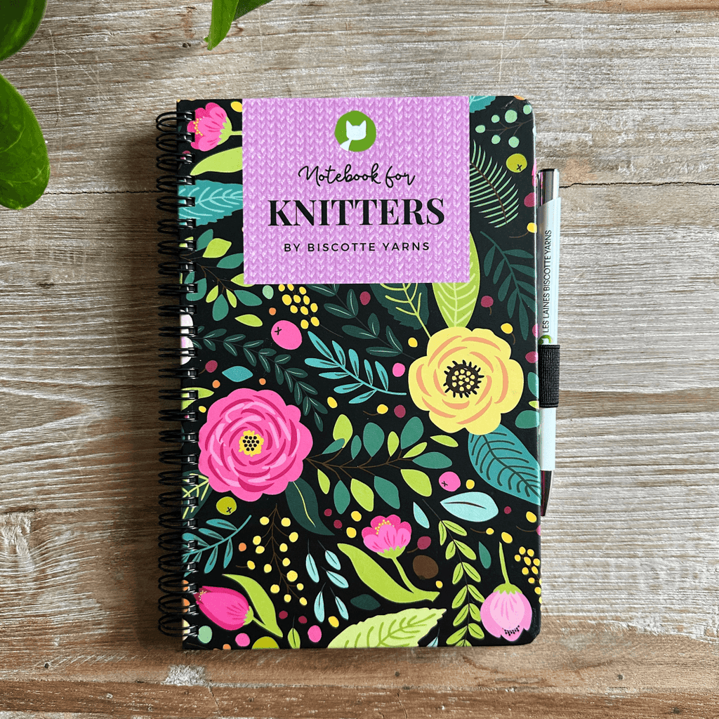 Notebook for Knitters by Biscotte Yarns - with pen - Les Laines Biscotte Yarns