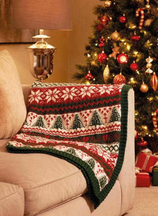 The Croft Woodside Christmas blanket - Les Laines Biscotte Yarns