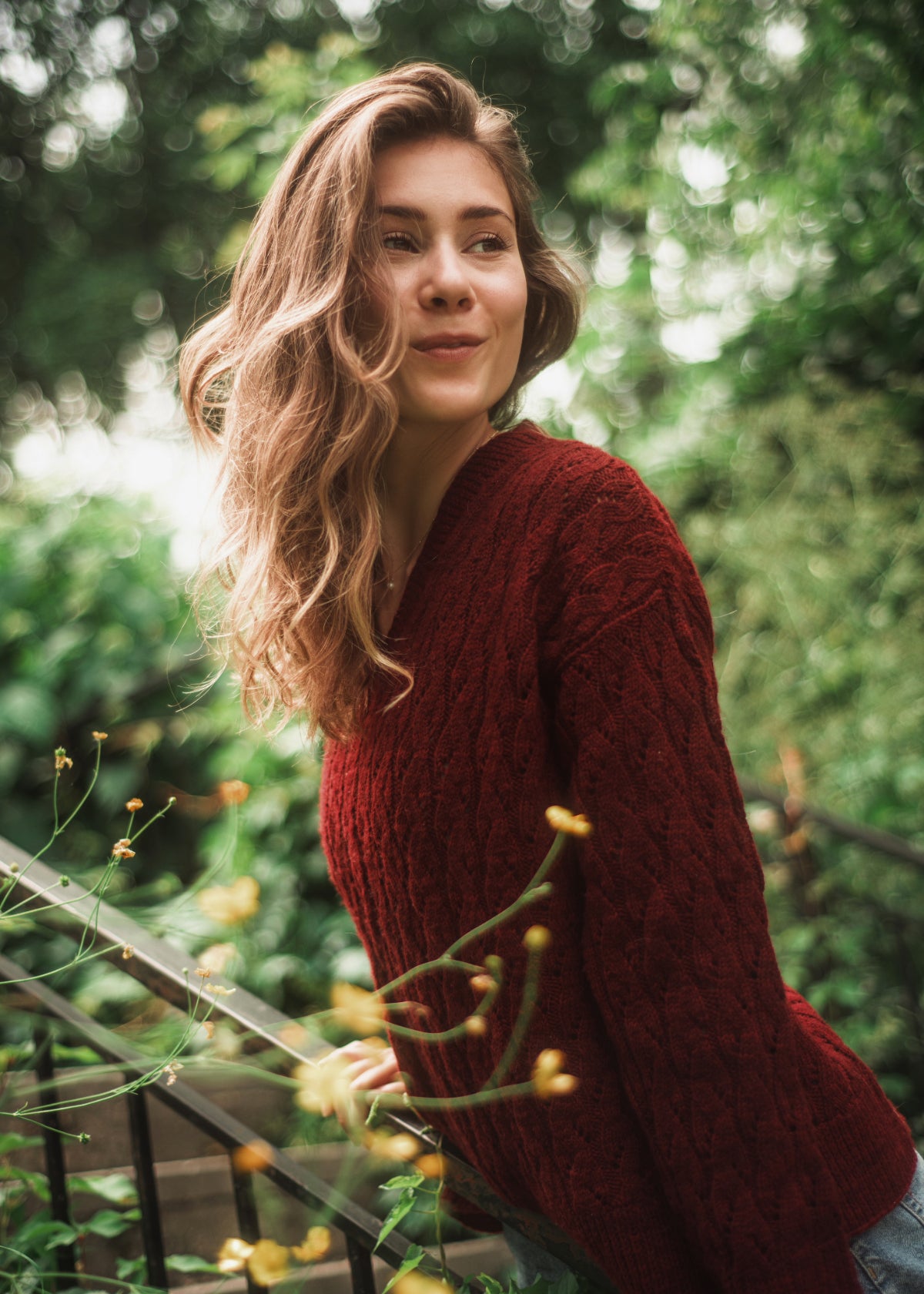 Olivette Mock Cable Sweater  | Knitting kits