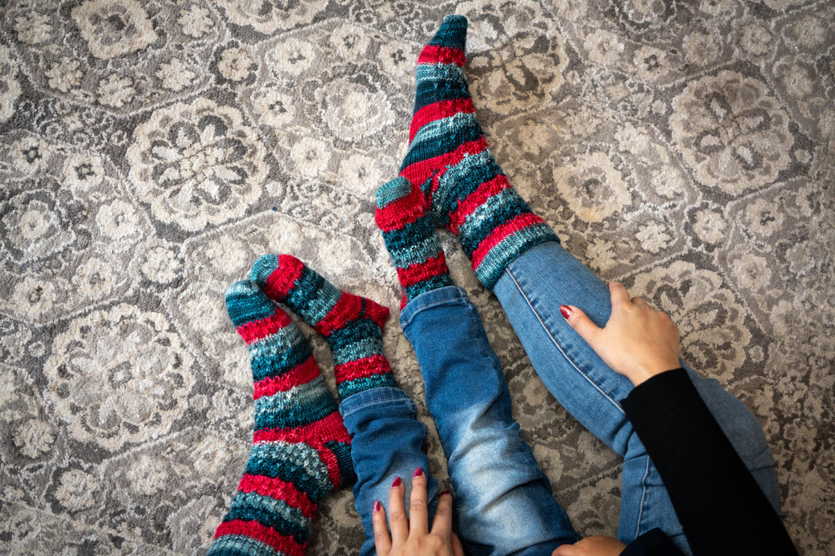 Rudolph's Socks knitting pattern and knitting kit