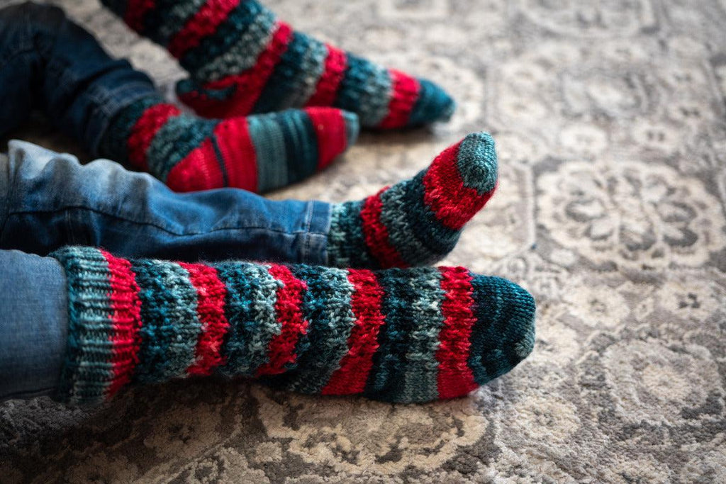 Rudolph's Socks knitting pattern and knitting kit