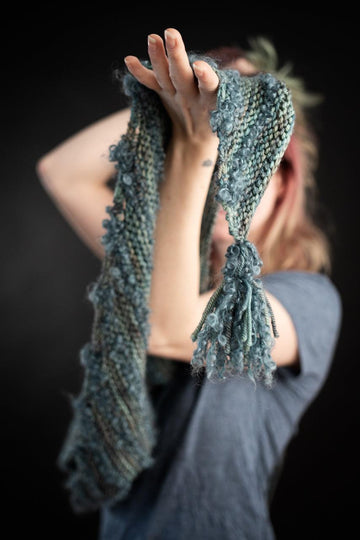 Boucles à l'Horizon'' Shawl Free Knitting Pattern - Les Laines Biscotte Yarns