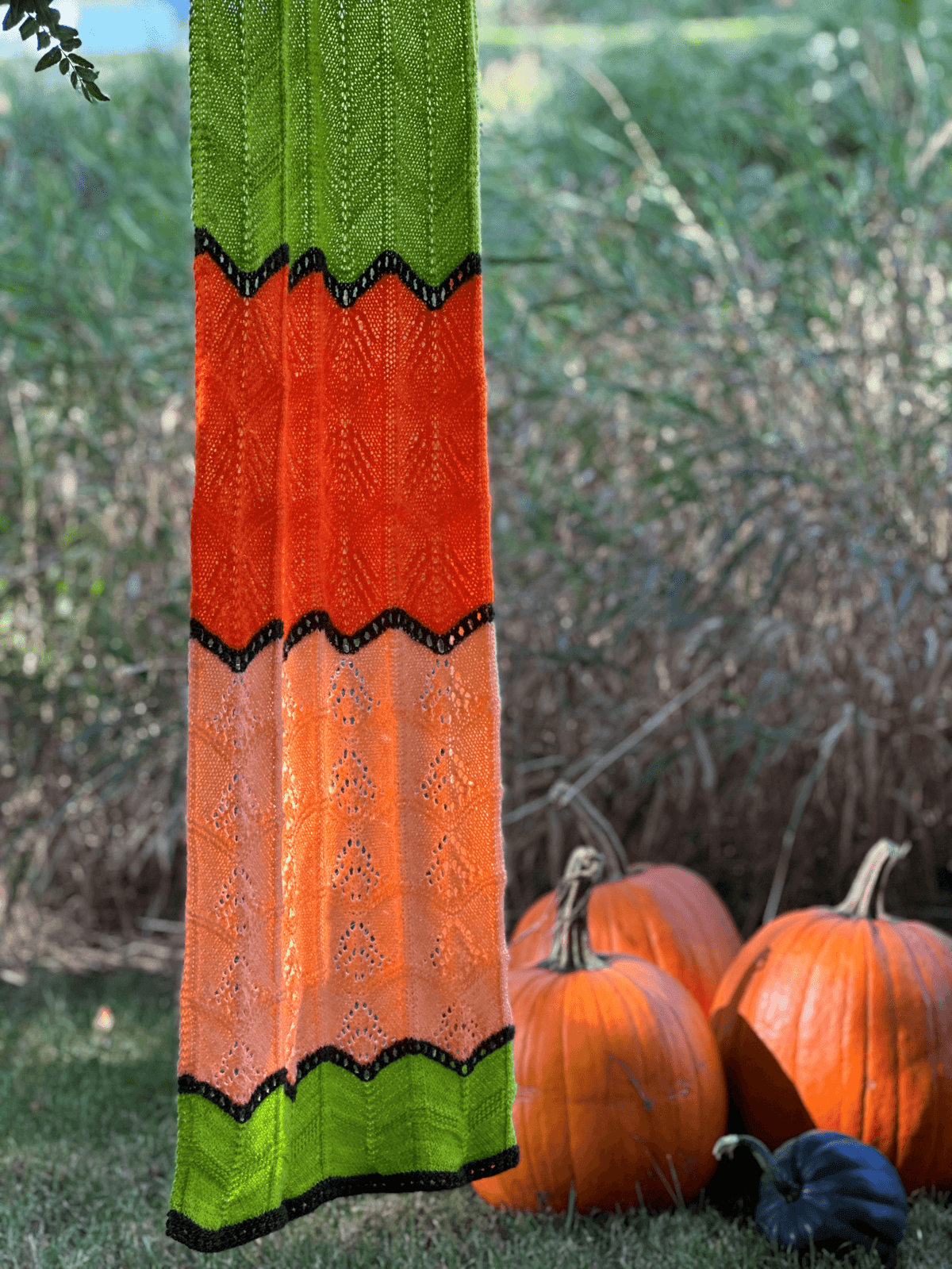 Fall Chevron Shawl - KNITTING KIT - Les Laines Biscotte Yarns