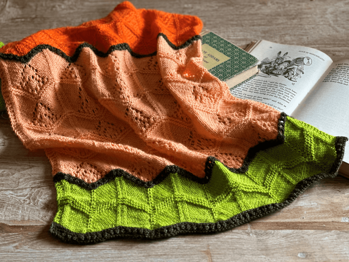 Fall Chevron Shawl - KNITTING KIT - Les Laines Biscotte Yarns