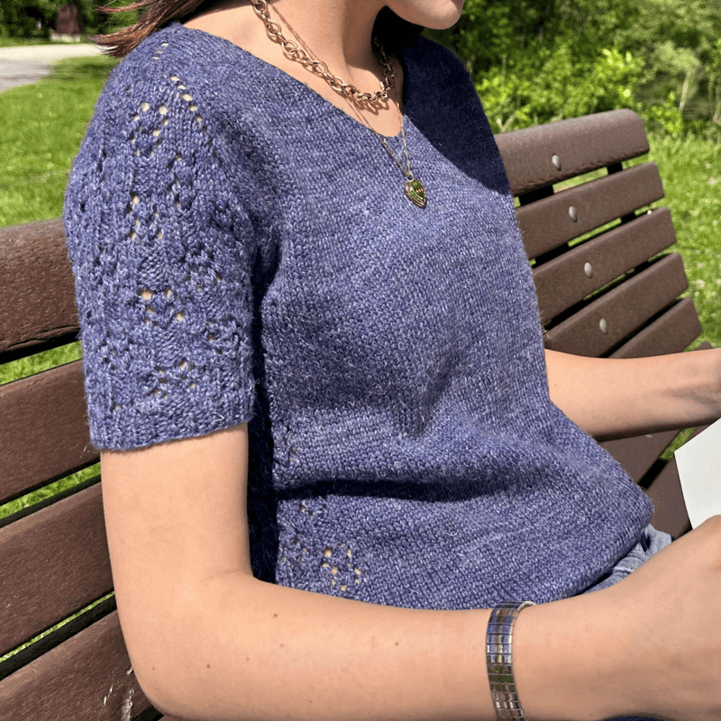 Gabrielle Short Sleeves Pullover - KNITTING PATTERN