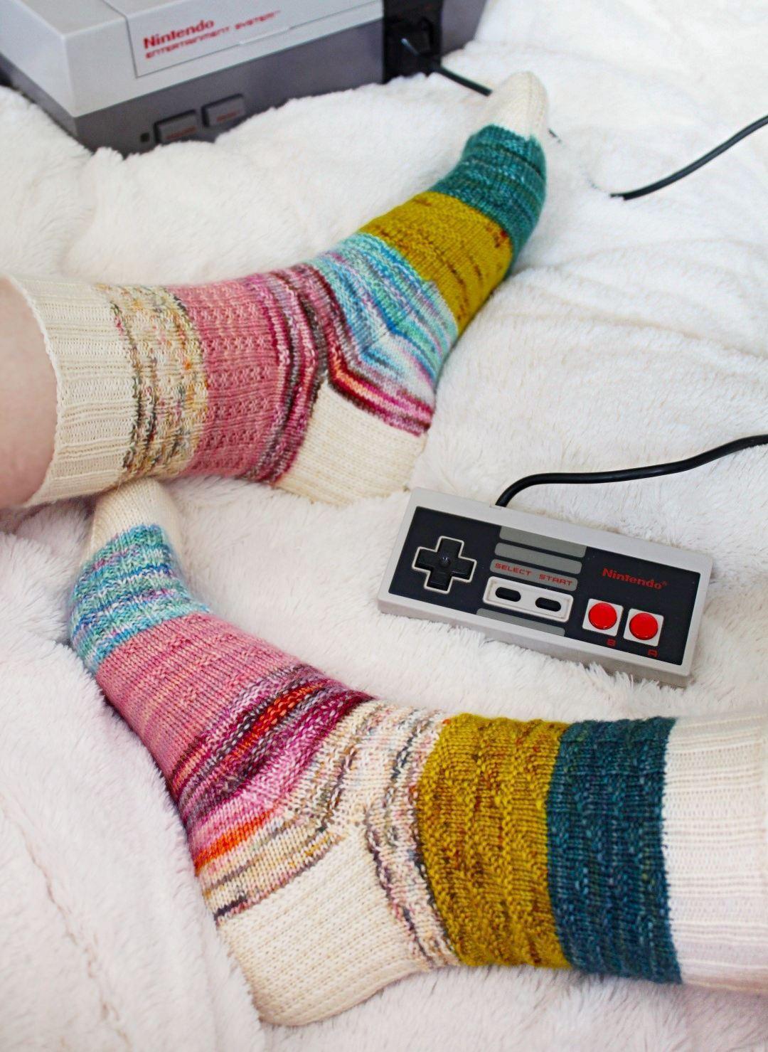 Gamer socks knitting pattern