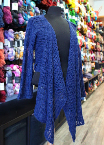 Garter Lace Wrap Cardigan - KNITTING PATTERN - Les Laines Biscotte Yarns