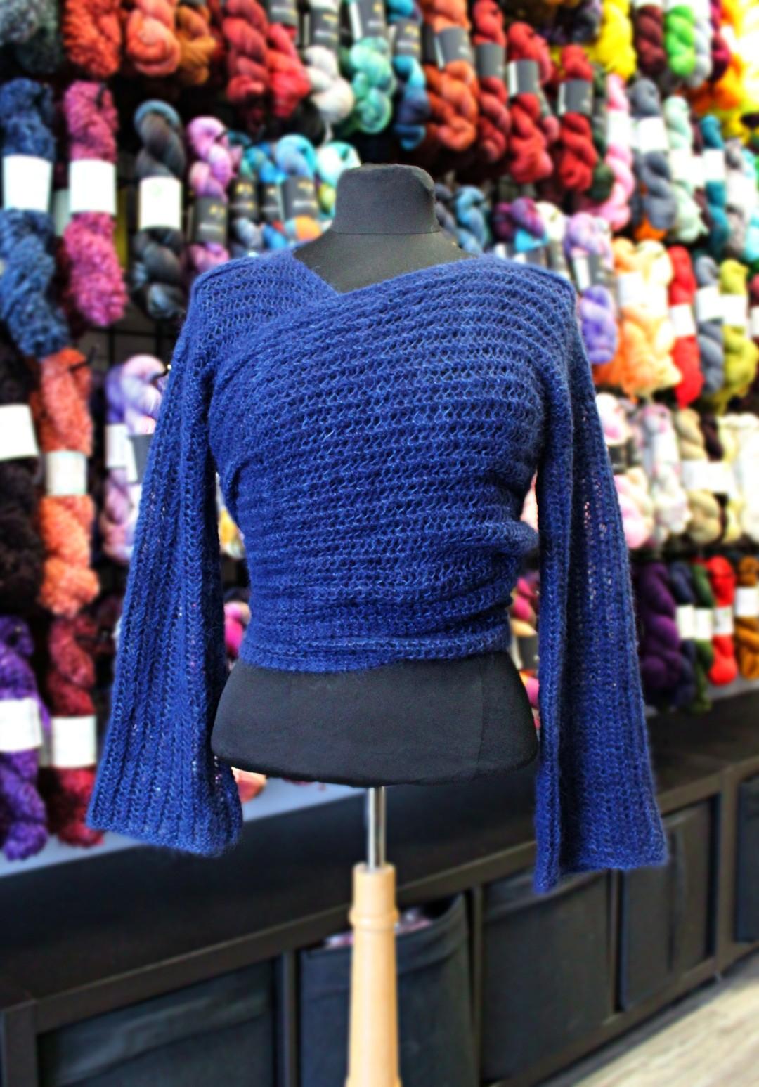 Garter Lace Wrap Cardigan KNITTING PATTERN - Main Image