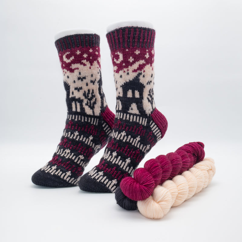 Salem Gloaming Socks - Knitting Pattern and Limited 2026 Halloween Kits