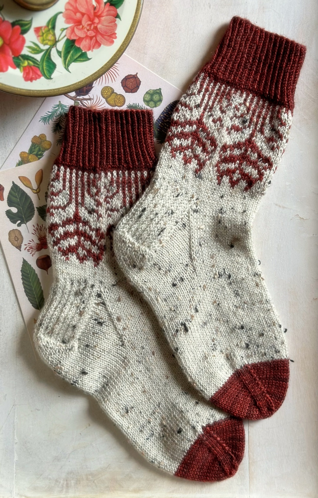 Hibiscus Socks | Knitting Pattern and Optional Kits