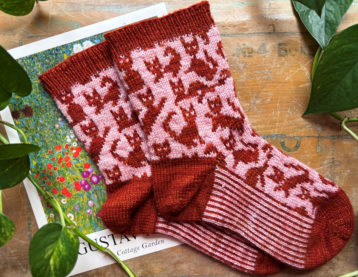 Chat-astrophe Socks | Knitting pattern and Optional kits