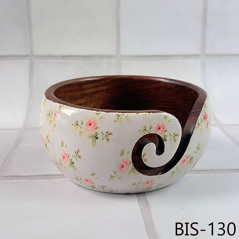 Bol à Tricoter - Retro - Bois - Diamètre 15 Cm - Support Pour Pelote De Laine - Design Exquis - Maison