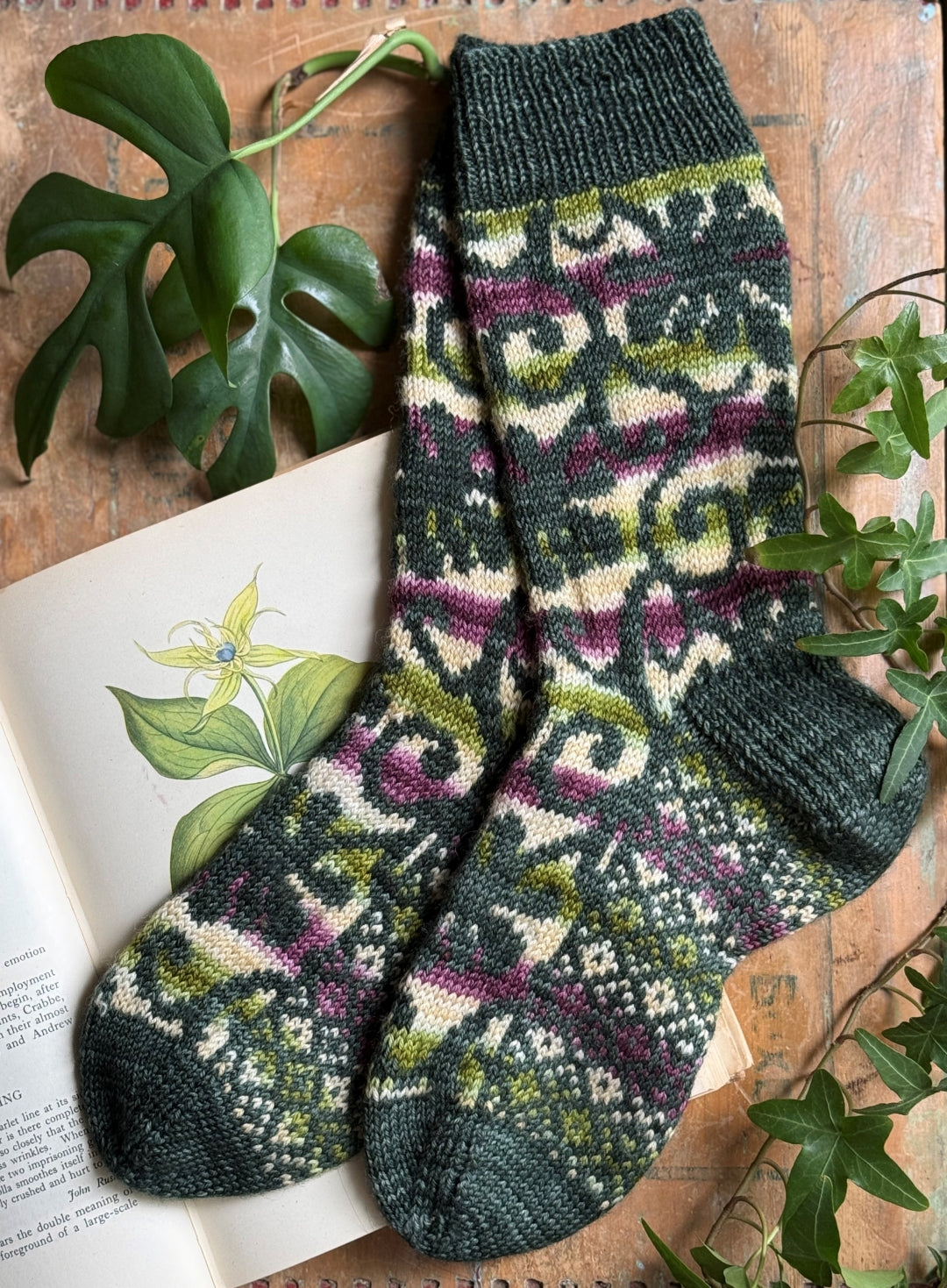 Botanical Vines Socks - Knitting pattern and Optional kit