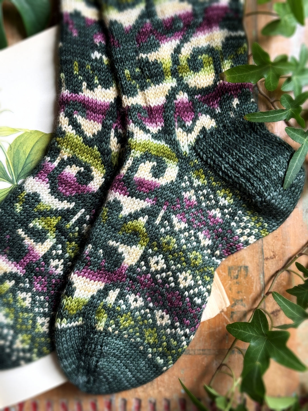 Botanical Vines Socks - Knitting pattern and Optional kit