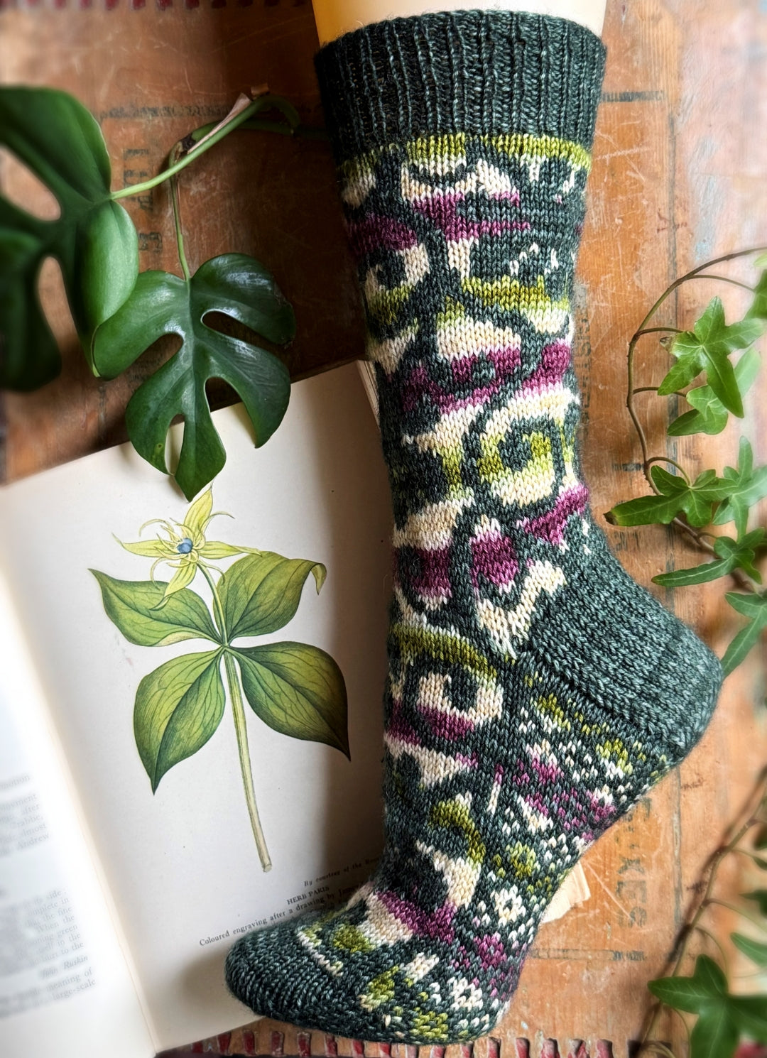 Botanical Vines Socks - Knitting pattern and Optional kit