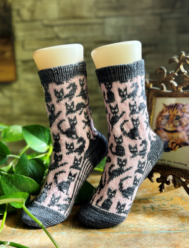 Chat-astrophe Socks | Knitting pattern and Optional kit
