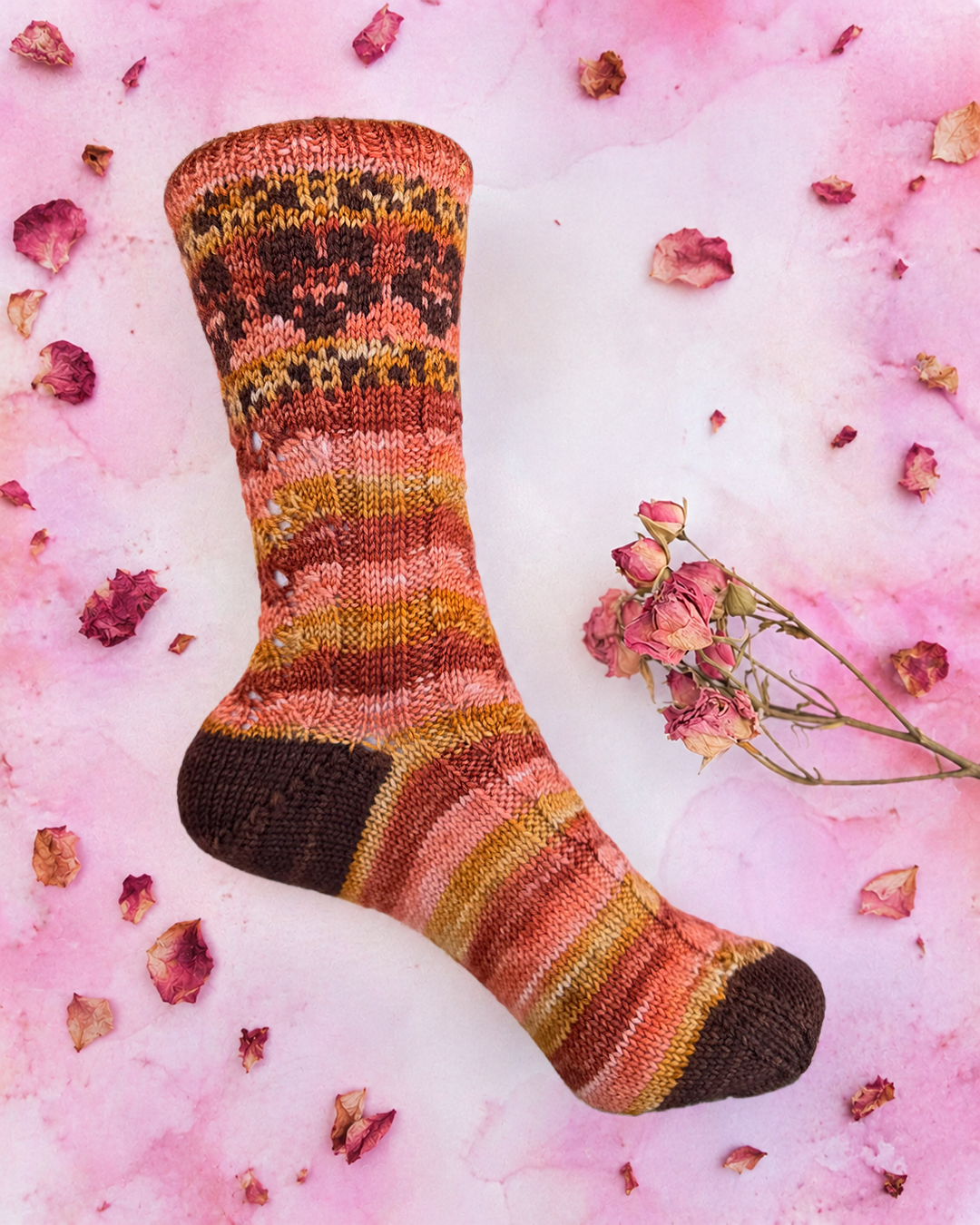Julie's Flowers and Les Couleurs de Audrey Socks - Knitting pattern and Optional kits