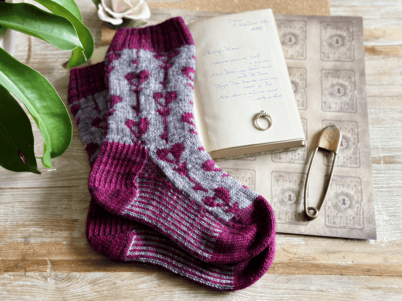 Key to my Heart Socks | Knitting pattern - Les Laines Biscotte Yarns