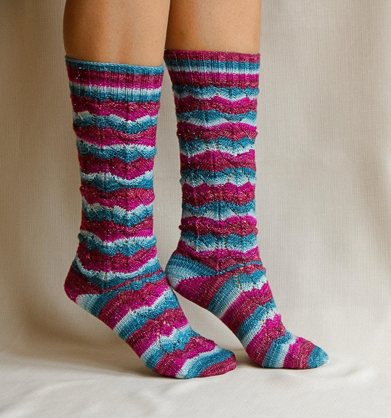 Knitting Socks Pattern - Valley Girl - Les Laines Biscotte Yarns