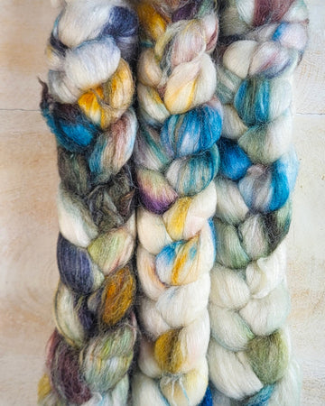 Hand-dyed yarns spinning fibers MERINO SILK TOP ESPRESSO