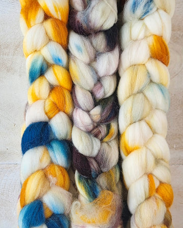 Hand-dyed yarns spinning fibers ORGANIC WOOL TOP ESPRESSO