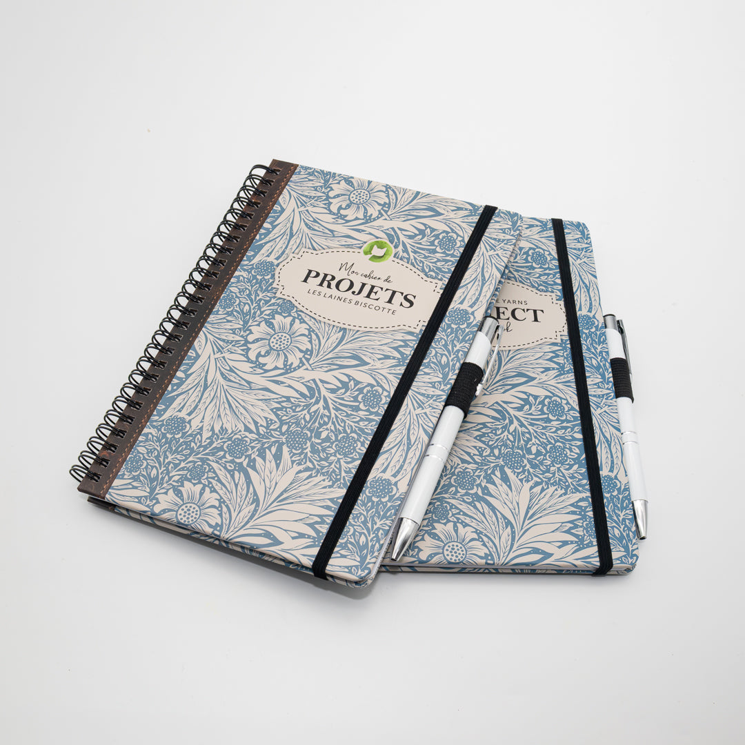 My Biscotte Yarns Project Notebook - with pen