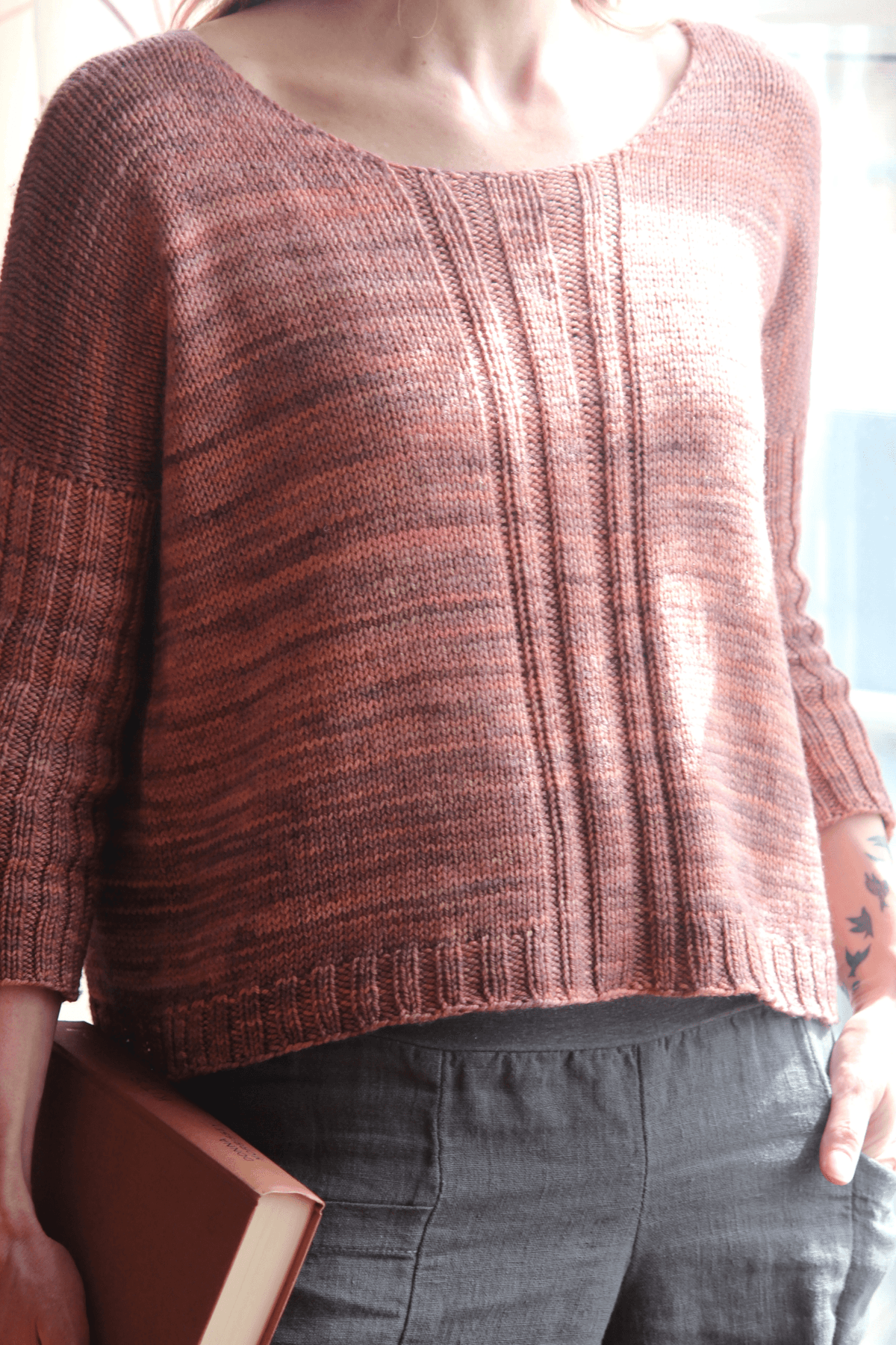 Rosa Pullover Free Knitting Pattern - Les Laines Biscotte Yarns