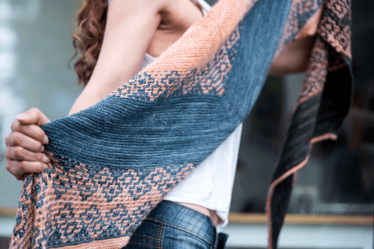 Sedona Sunrise Wrap | Knitting Kit - Les Laines Biscotte Yarns