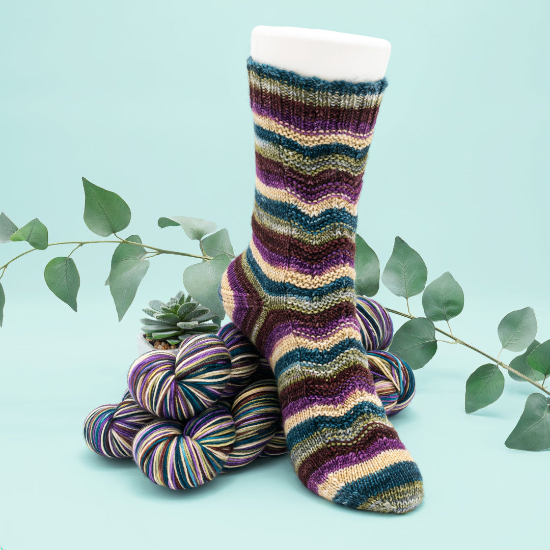 Wave the Way Socks | Knitting pattern and Optional kit