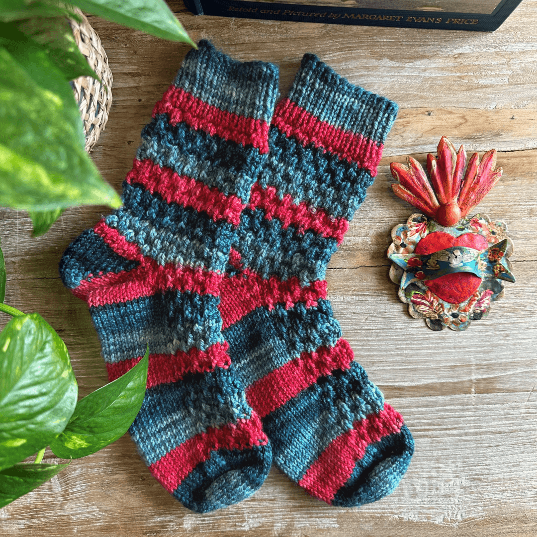 Rudolph's Socks knitting pattern and knitting kit