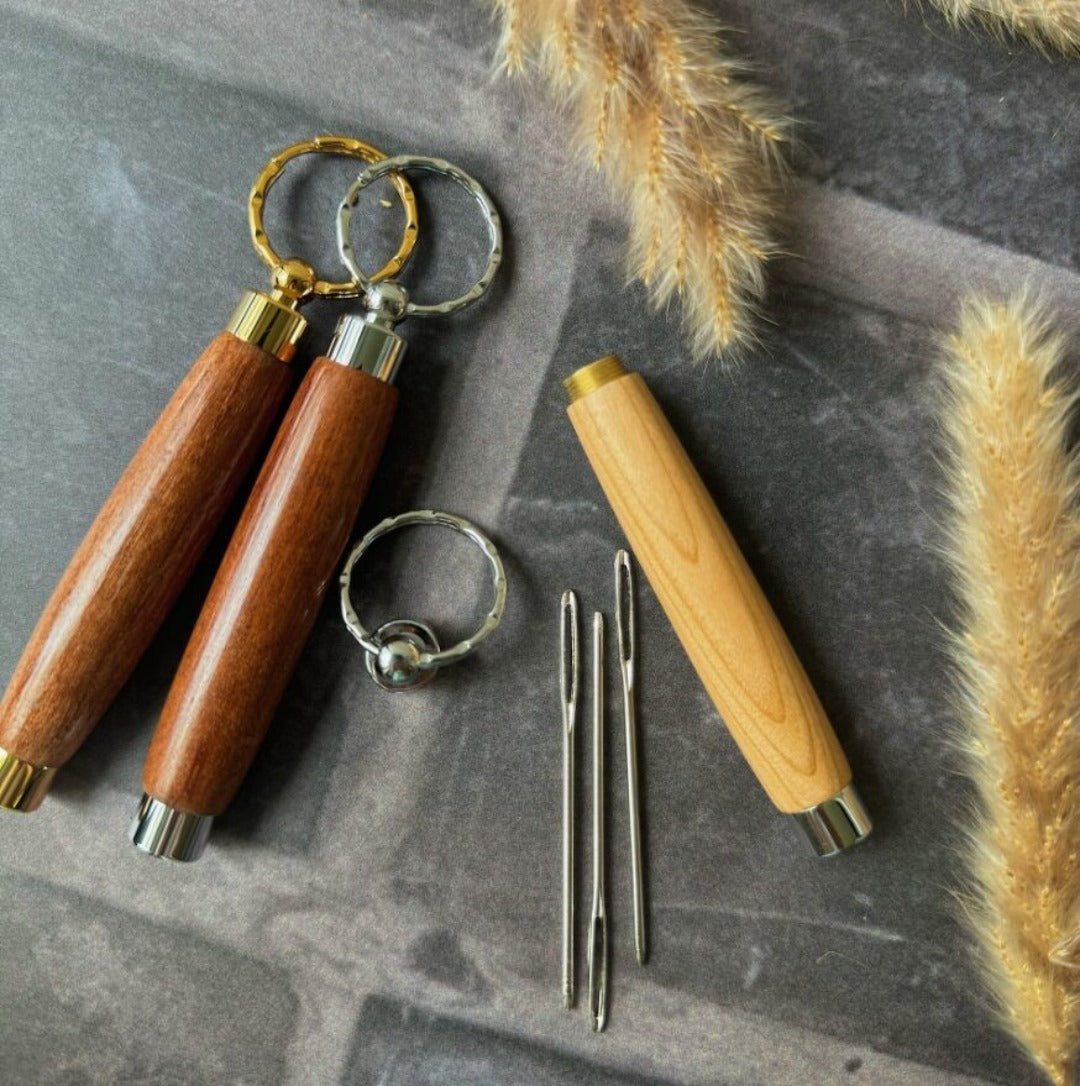 wooden needle holders