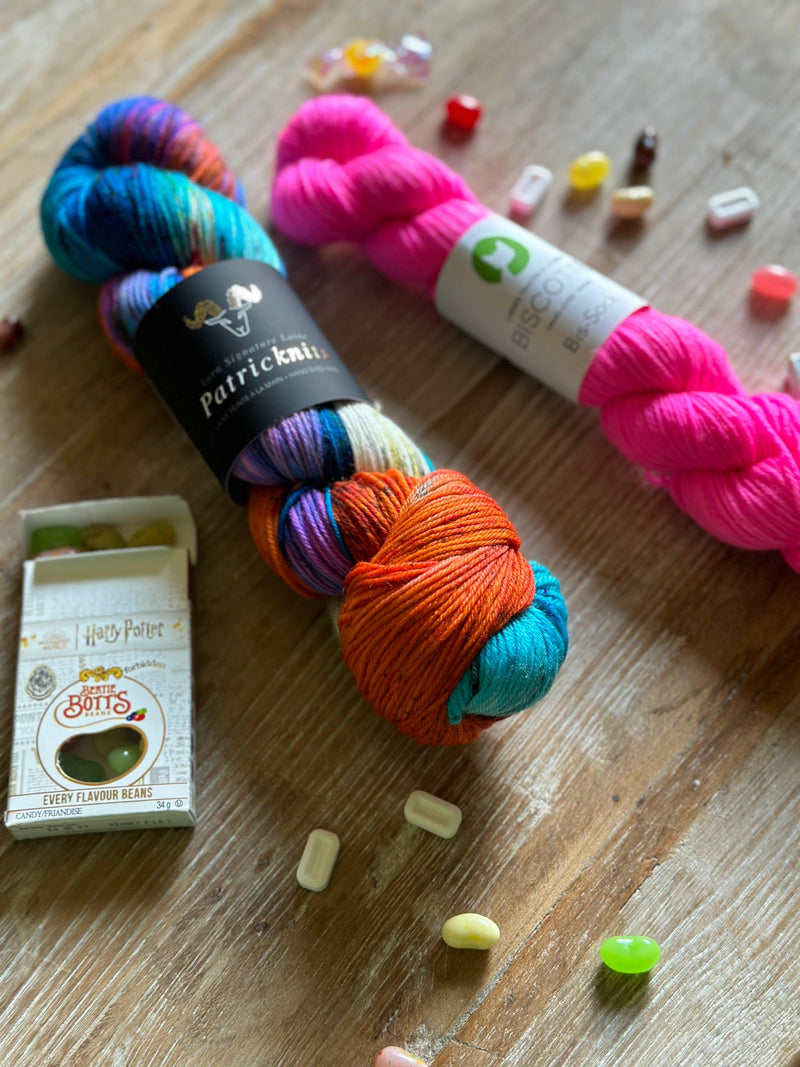 Candy Crushed Socks - KNITTING KIT - Les Laines Biscotte Yarns