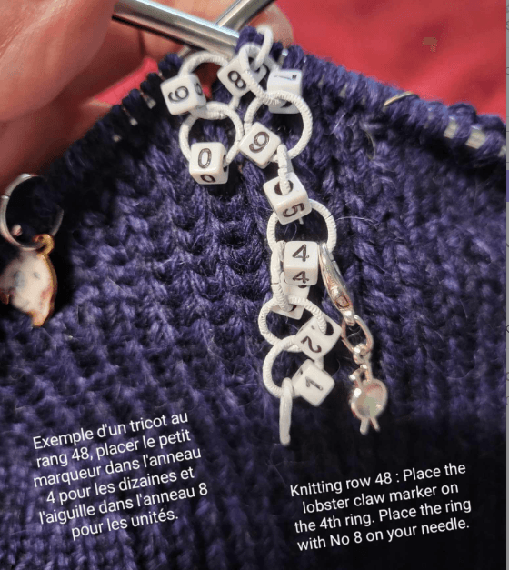 Compte-rangs tricot coccinelle & marguerite, stitch markers compteur de  rangs manuel tricot, cadeau tricot, fait mains, taille au choix -   France