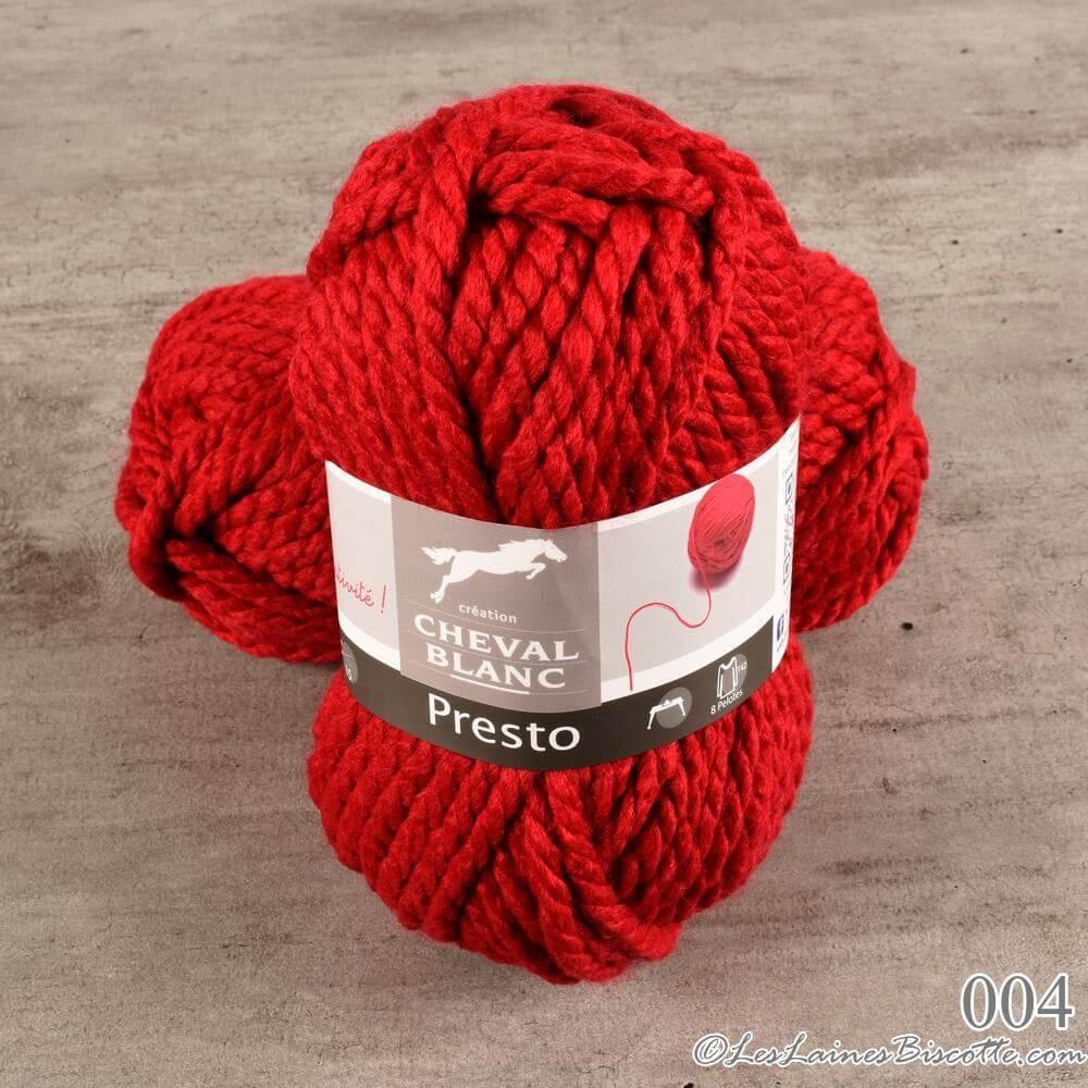 Laines Cheval Blanc - PRESTO - Color: Presto - 004 Coquelicot