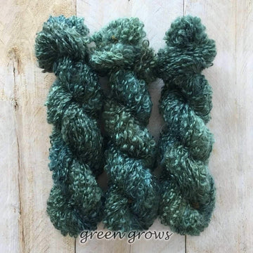 Loopy mohair yarn hand-dyed - BOUCLE MOHAIR GREEN GROWS