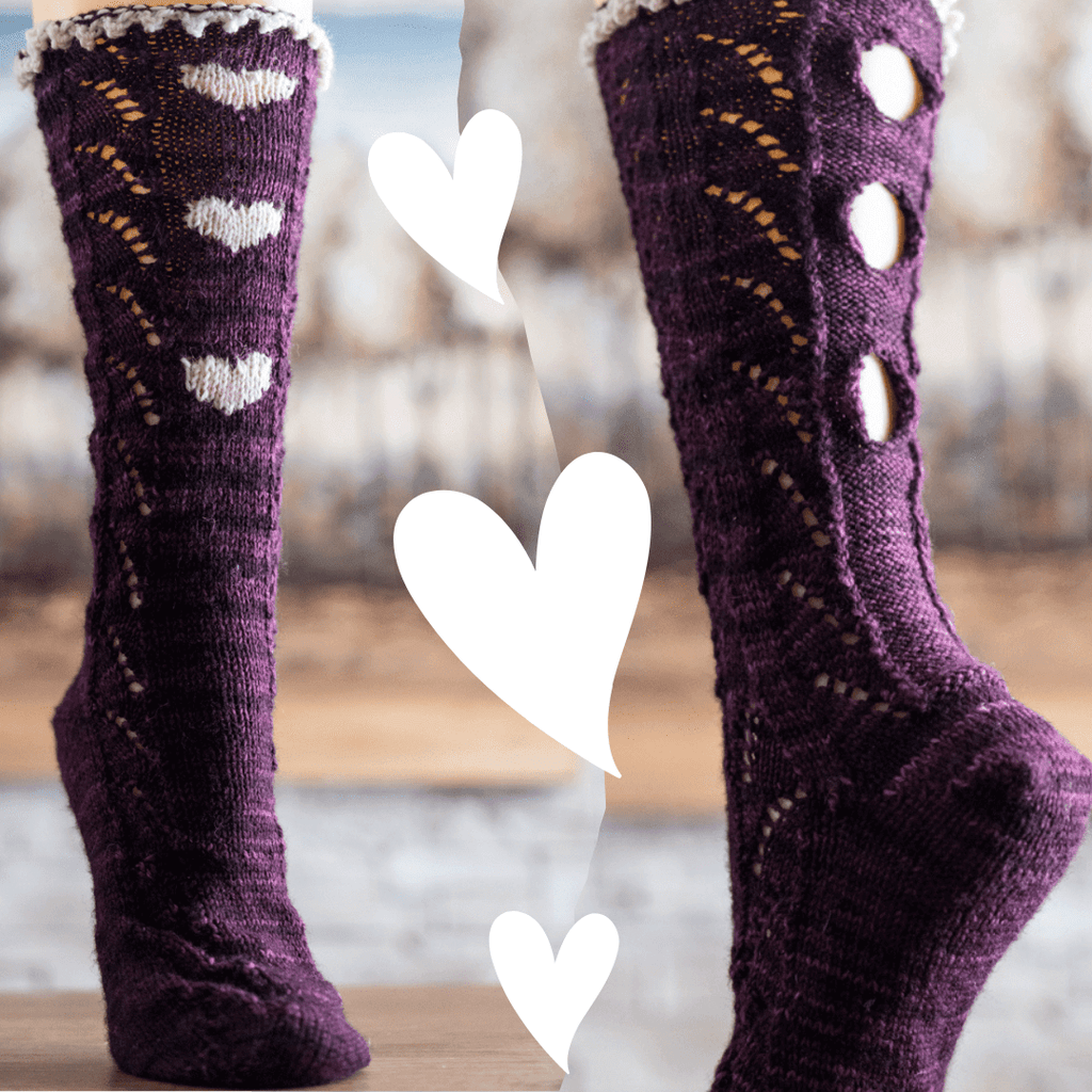 Sock pattern "Three of Hearts"
