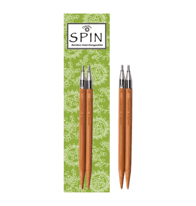 ChiaoGoo Interchangeable knitting needles SPIN Bamboo Tips 4'' (10cm) - Les Laines Biscotte Yarns