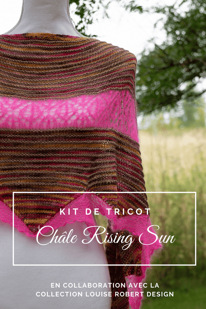 Rising Sun Shawl Knitting Kit - Les Laines Biscotte Yarns